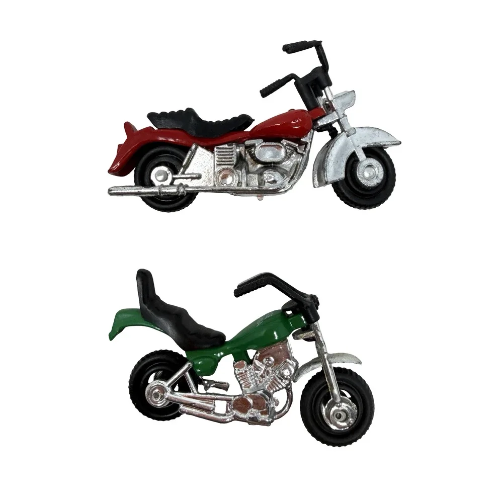 Lot of 2 Vintage Mini Diecast Motorcycle Toys Chopper Style 2.5”